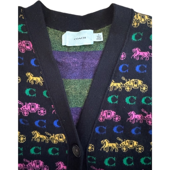 Coach Logo Horse And Carriage Cardigan - Picture 3 of 5